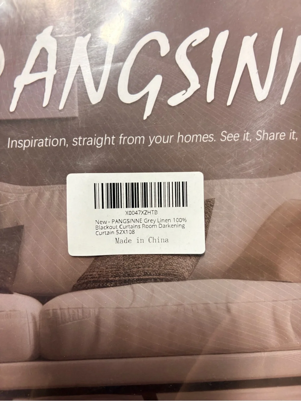 New PANGSINNE Grey 100% Truly Blackout Curtains 52-108in 2 pcs